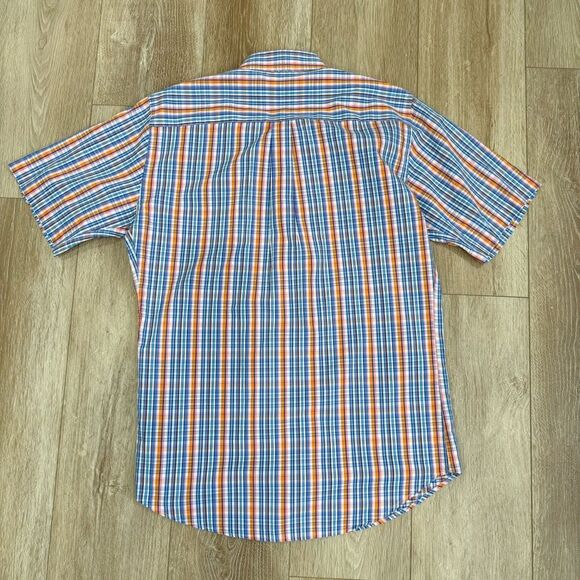 PETER MILLAR Men's Medium Plaid Button Down Short Sleeve Sport Shirt Multicolor - Picture 6 of 8